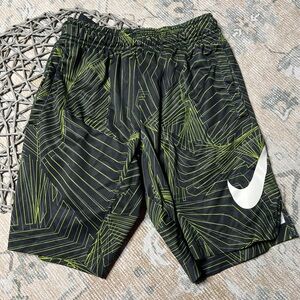 Nike Boy Black and Green Athletic Shorts